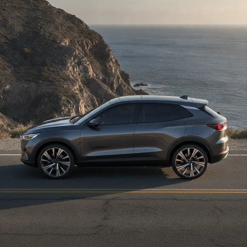 Side profile of a sleek new compact SUV
